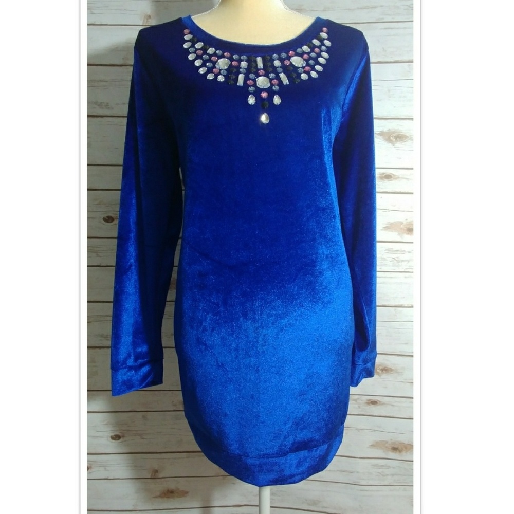 ➕Royal Blue Jewel Dress